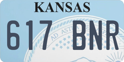 KS license plate 617BNR