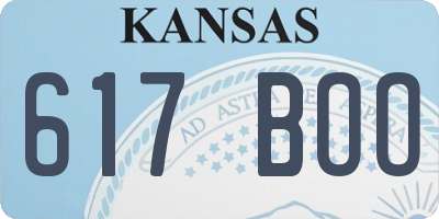 KS license plate 617BOO