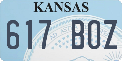 KS license plate 617BOZ
