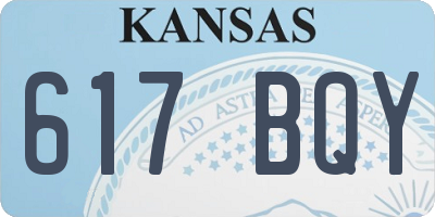 KS license plate 617BQY