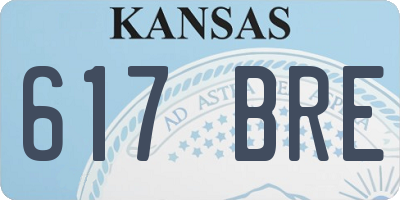 KS license plate 617BRE
