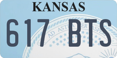 KS license plate 617BTS