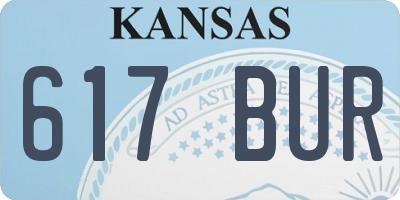 KS license plate 617BUR