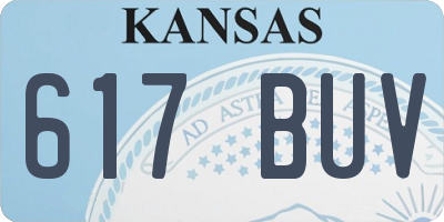 KS license plate 617BUV
