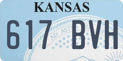 KS license plate 617BVH