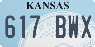 KS license plate 617BWX