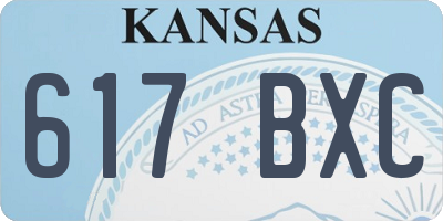 KS license plate 617BXC