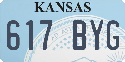 KS license plate 617BYG