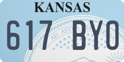 KS license plate 617BYO