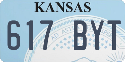 KS license plate 617BYT