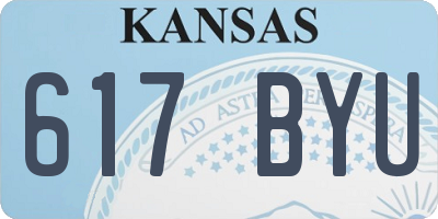 KS license plate 617BYU