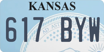 KS license plate 617BYW