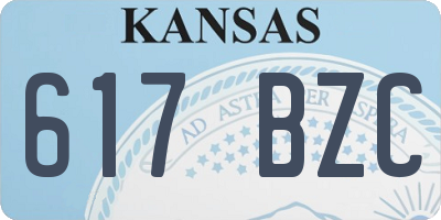 KS license plate 617BZC