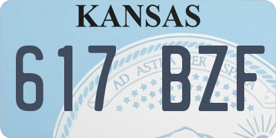KS license plate 617BZF