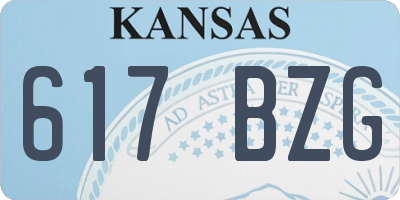 KS license plate 617BZG