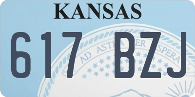 KS license plate 617BZJ