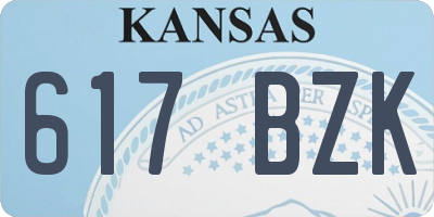 KS license plate 617BZK