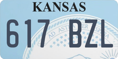 KS license plate 617BZL