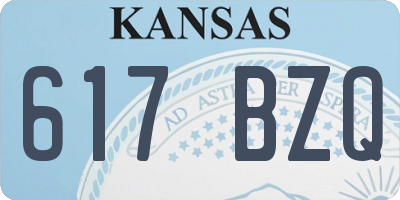 KS license plate 617BZQ