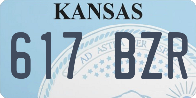 KS license plate 617BZR