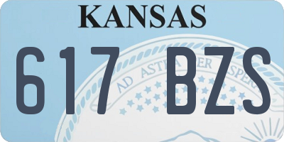 KS license plate 617BZS