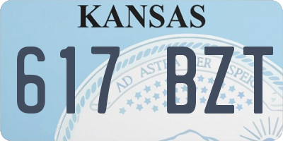 KS license plate 617BZT