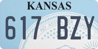 KS license plate 617BZY