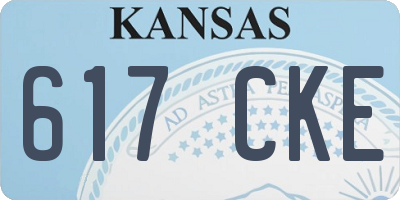 KS license plate 617CKE