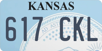 KS license plate 617CKL