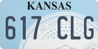 KS license plate 617CLG