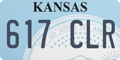 KS license plate 617CLR