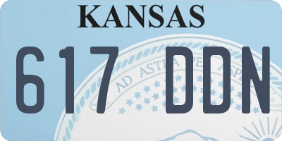 KS license plate 617DDN
