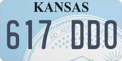 KS license plate 617DDO