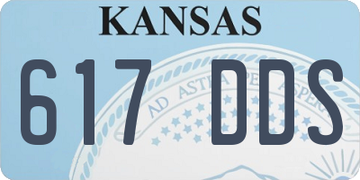 KS license plate 617DDS
