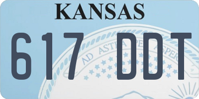 KS license plate 617DDT
