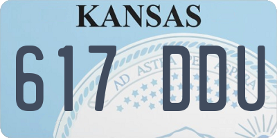KS license plate 617DDU