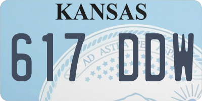KS license plate 617DDW
