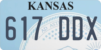 KS license plate 617DDX