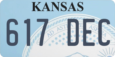 KS license plate 617DEC