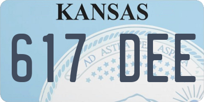 KS license plate 617DEE