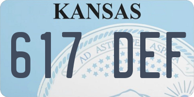 KS license plate 617DEF