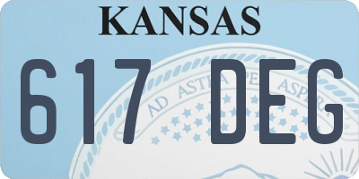 KS license plate 617DEG