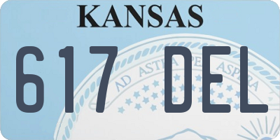 KS license plate 617DEL