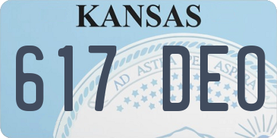 KS license plate 617DEO