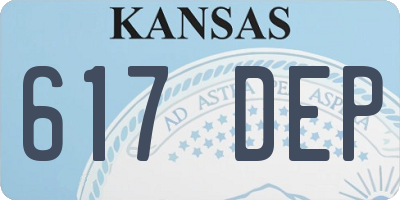 KS license plate 617DEP