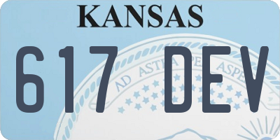 KS license plate 617DEV