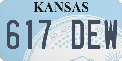 KS license plate 617DEW