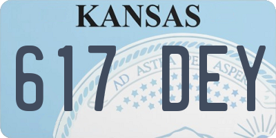 KS license plate 617DEY