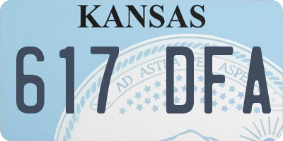 KS license plate 617DFA