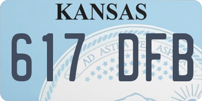 KS license plate 617DFB